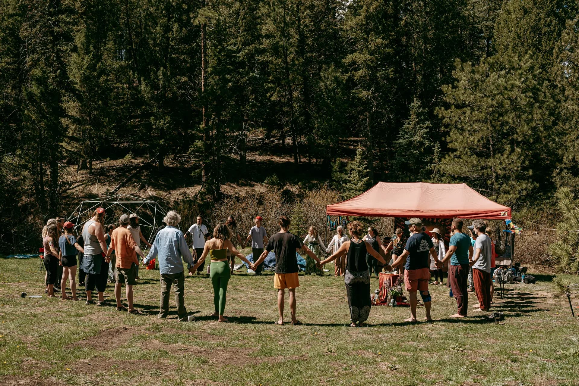 Open meadow at the Ceremonia retreat land where journeys are held