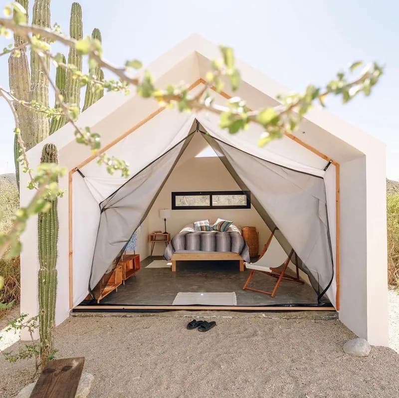 Private cabana space for quiet reflection